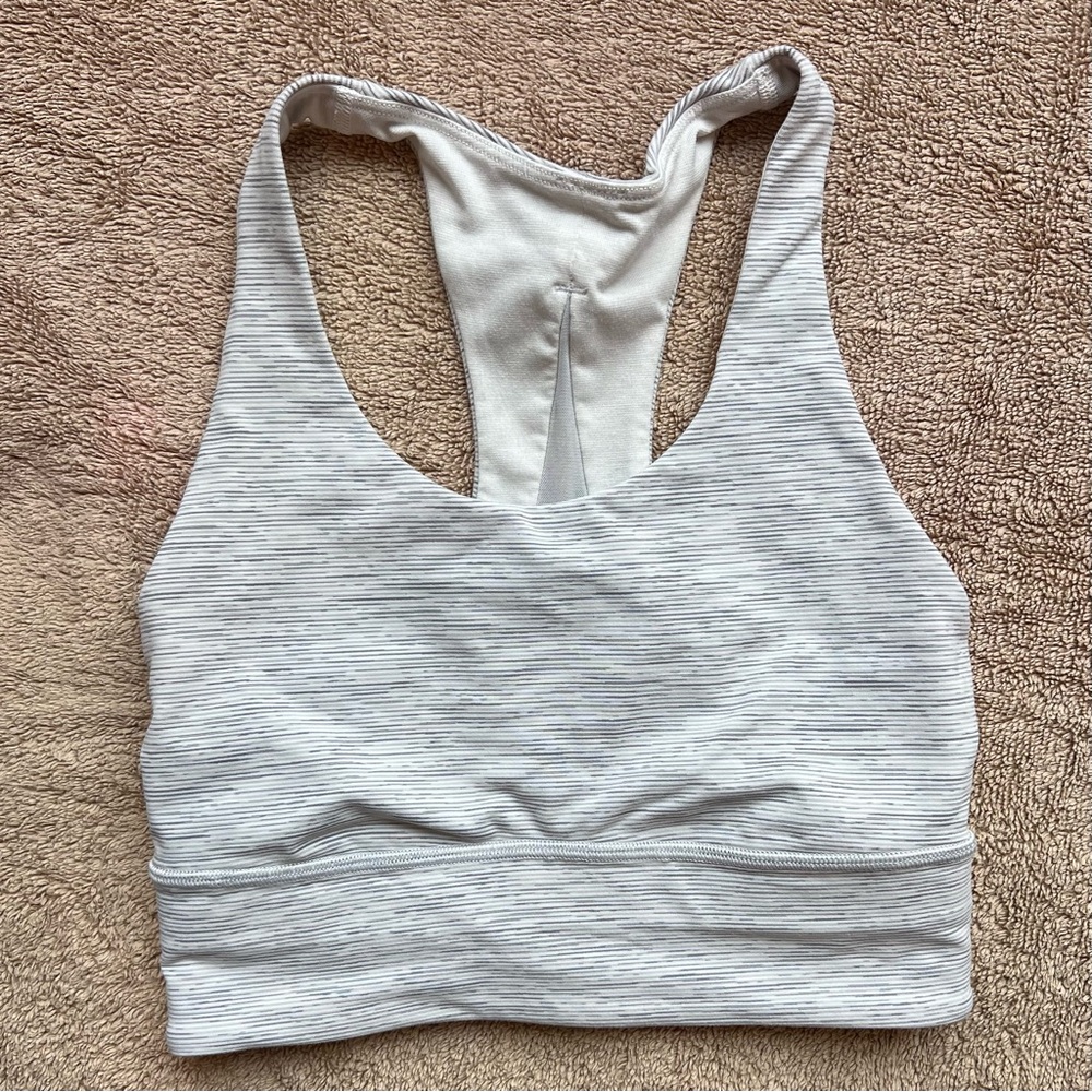 Lululemon Athletica Light Gray wunder Tank Top long line color white and gray